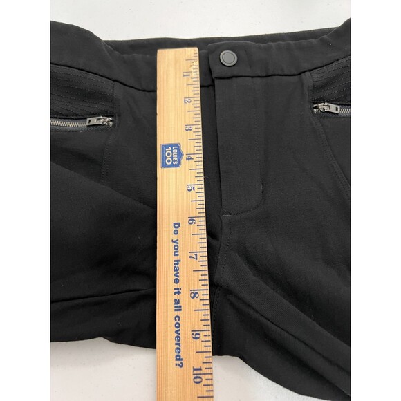 Athleta Women's Ponte Moto Twill Pants Black Zipper Pockets Rayon Nylon Size 2 - Picture 8 of 10